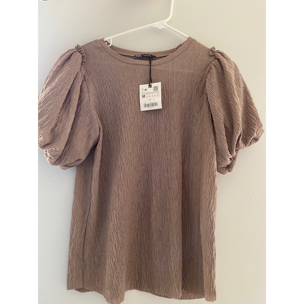 New With Tag - Taupe Zara Top